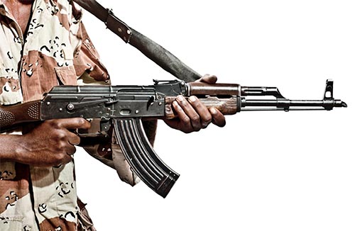 Somalian Soldier holding an AK-47 (AKM)